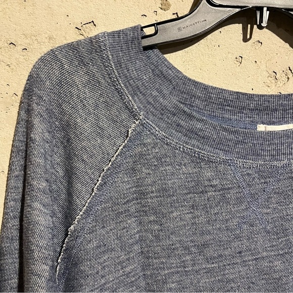 Caslon Women's Size L Knit Blue Longline Raglan Tunic Sweater Sweatshirt - Picture 2 of 9